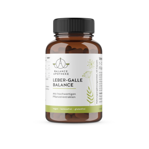 Leber-Galle Balance Kapseln Nahrungsergänzungsmittel mit Pflanzenextrakten vegan glutenfrei lactosefrei 60 Kapseln