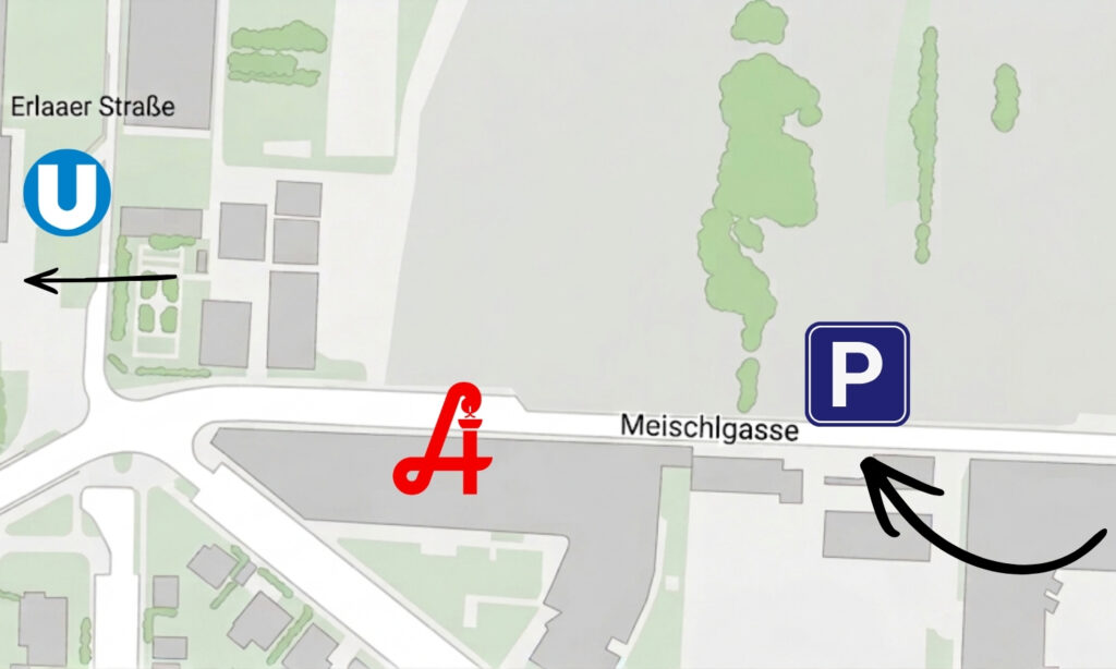 Parkplatz Balance Apotheke Baustelle Meischlgasse Plan